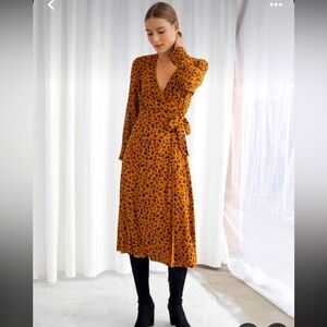 & Other Stories Leopard Print Wrap Dress, size 6